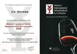 attestato merano winefestival&culinaria